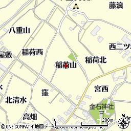 愛知県西尾市上町（稲荷山）周辺の地図