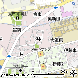 愛知県西尾市伊藤町クテ周辺の地図