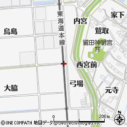 愛知県額田郡幸田町菱池小屋ケ下周辺の地図