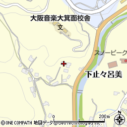 大阪府箕面市下止々呂美961周辺の地図