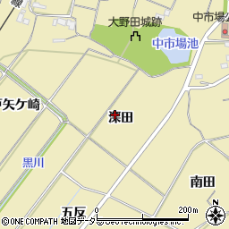 愛知県新城市野田深田周辺の地図