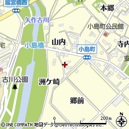 愛知県西尾市小島町山内54周辺の地図