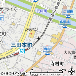 兵庫県三田市相生町8周辺の地図