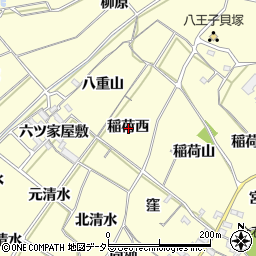 愛知県西尾市上町稲荷西周辺の地図