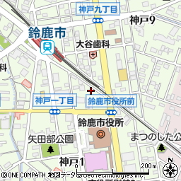 三重県鈴鹿市神戸1丁目19周辺の地図