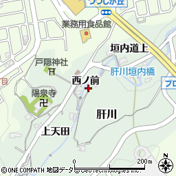 兵庫県猪名川町（川辺郡）肝川（黒田）周辺の地図