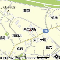 愛知県西尾市上町西二ツ堀周辺の地図