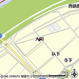 愛知県西尾市上町大川周辺の地図