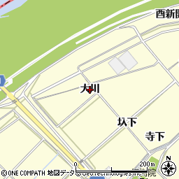 愛知県西尾市上町（大川）周辺の地図