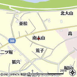 愛知県西尾市上町（南大山）周辺の地図