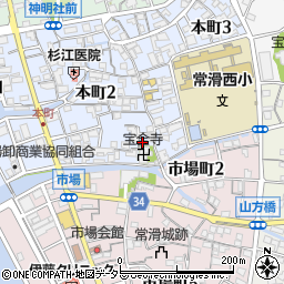 愛知県常滑市本町2丁目245周辺の地図