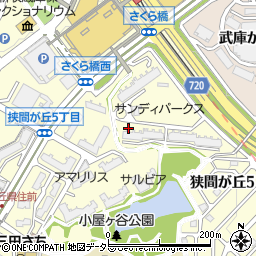 兵庫県三田市狭間が丘5丁目周辺の地図