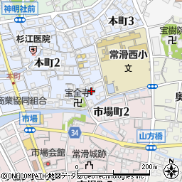 愛知県常滑市本町3丁目164周辺の地図