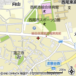 愛知県西尾市志籠谷町岩尻周辺の地図