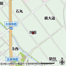 愛知県額田郡幸田町大草川原周辺の地図