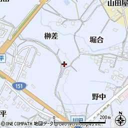 愛知県新城市川田（榊差）周辺の地図