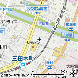 兵庫県三田市相生町7周辺の地図