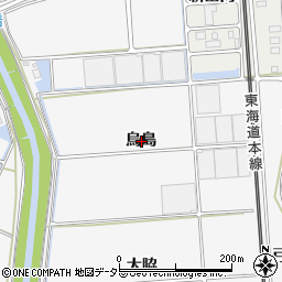 愛知県額田郡幸田町菱池烏島周辺の地図