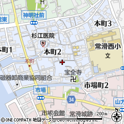 愛知県常滑市本町2丁目162周辺の地図