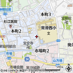 愛知県常滑市本町3丁目155周辺の地図