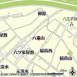 愛知県西尾市上町八重山周辺の地図
