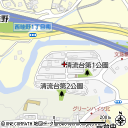 兵庫県川西市清流台8-13周辺の地図