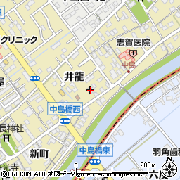 愛知県岡崎市中島町井龍25周辺の地図