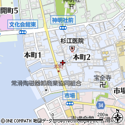 愛知県常滑市本町2丁目128周辺の地図