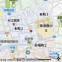 愛知県常滑市本町3丁目150周辺の地図