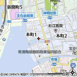 愛知県常滑市本町1丁目45周辺の地図