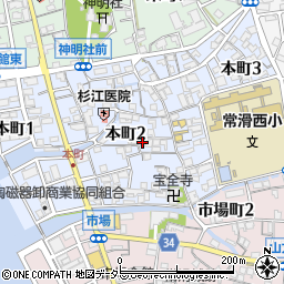 愛知県常滑市本町2丁目148周辺の地図