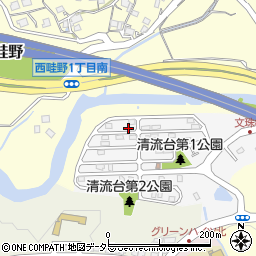 兵庫県川西市清流台9-12周辺の地図