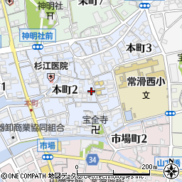 愛知県常滑市本町2丁目111周辺の地図