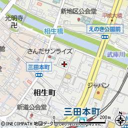 兵庫県三田市相生町2周辺の地図