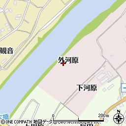愛知県新城市庭野外河原周辺の地図