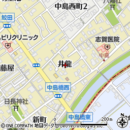 愛知県岡崎市中島町井龍周辺の地図
