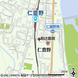 仁豊野駅南周辺の地図