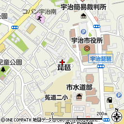京都府宇治市宇治琵琶周辺の地図