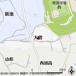 愛知県常滑市大曽周辺の地図