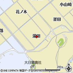 愛知県西尾市上羽角町湯田周辺の地図
