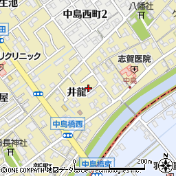 愛知県岡崎市中島町井龍23周辺の地図