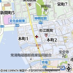 愛知県常滑市本町2丁目90周辺の地図