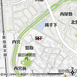 愛知県幸田町（額田郡）菱池（家下）周辺の地図