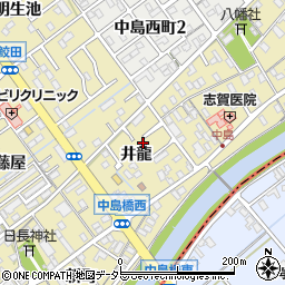 愛知県岡崎市中島町井龍35周辺の地図