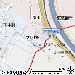 愛知県岡崎市鉢地町マセ口周辺の地図