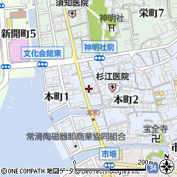 愛知県常滑市本町2丁目89周辺の地図