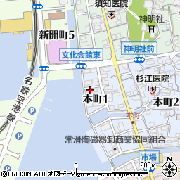愛知県常滑市本町1丁目27周辺の地図