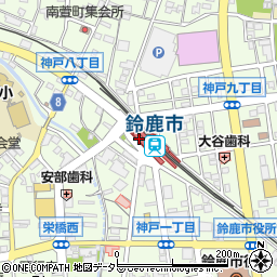ファミリーマート近鉄鈴鹿市駅店周辺の地図