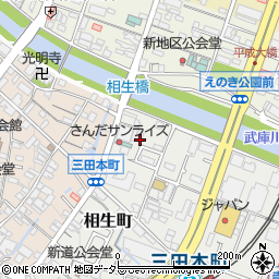 兵庫県三田市相生町1周辺の地図