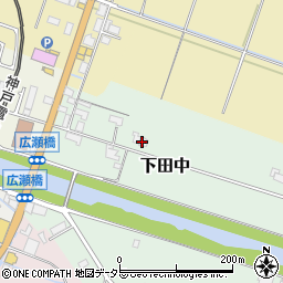 兵庫県三田市下田中77周辺の地図